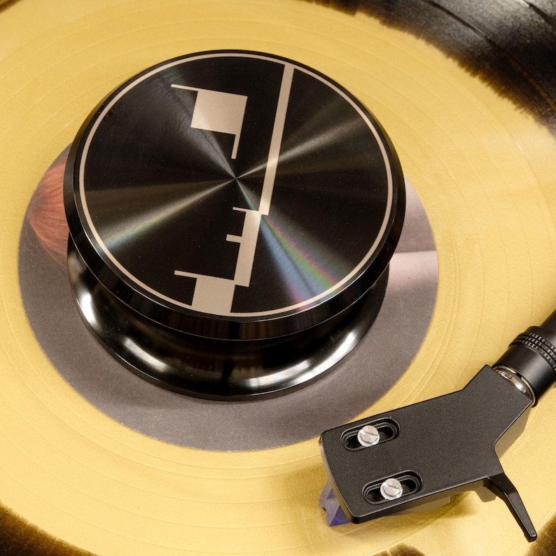 Gear Forever Geometric engraved aluminum record weight