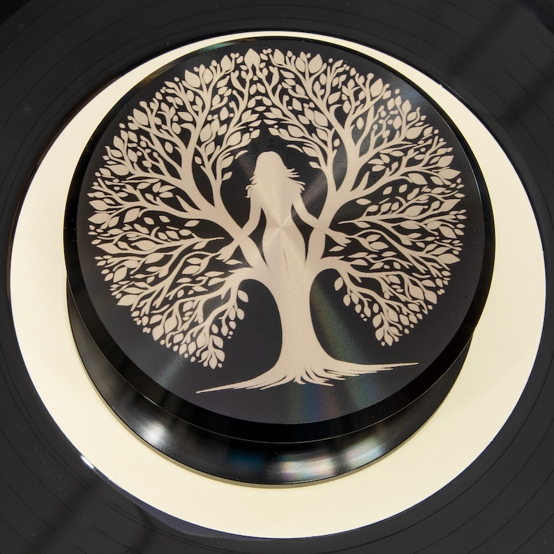 Gear Forever Tree of Life engraved aluminum record weight